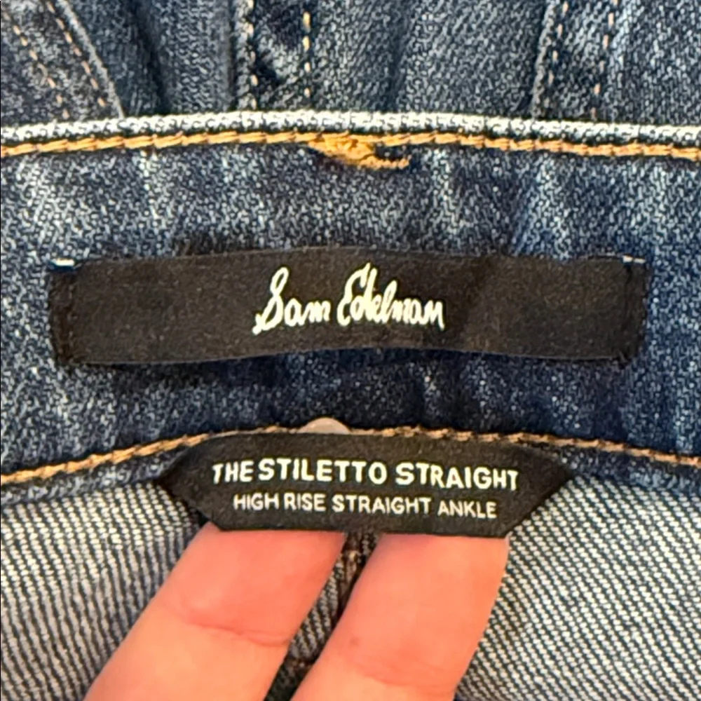 Sam Edelman The Stiletto Straight High Rise Ankle Jeans Medium Wash 2 / 26